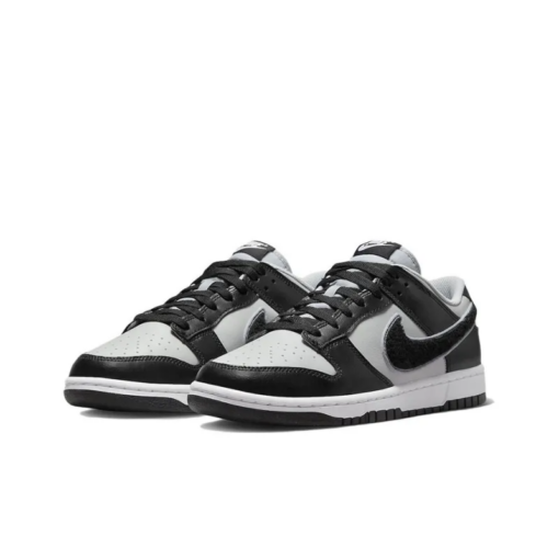 Dunk Low Chenille Swoosh Black Grey Unfading Sneaker