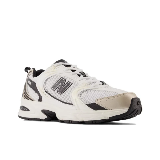 New Balance 530 White Light Gold Metallic Signature Footwear